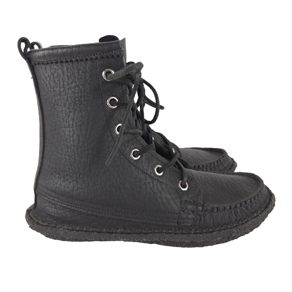Quoddy Bison Leather Crepe Wrapped Chukka Boots US 7 Womens Black $350